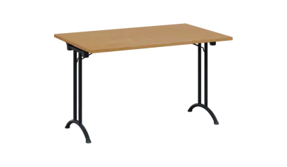 SLA 125 lak skládací jednací stůl 1250x800, deska 25 mm, podnož černý lak, deska buk royal